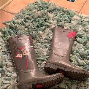 DKNY tall gray rain boots